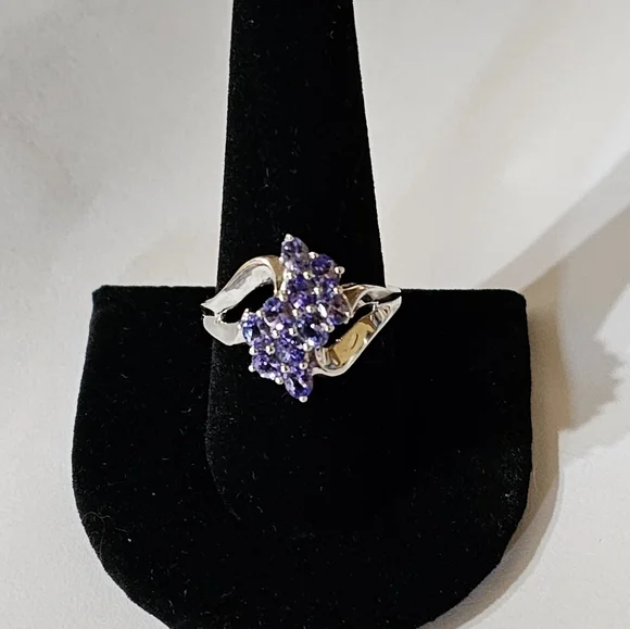 Vintage Natural Tanzanite Waterfall Ring Size 9.75 - Picture 7 of 10
